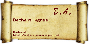 Dechant Ágnes névjegykártya